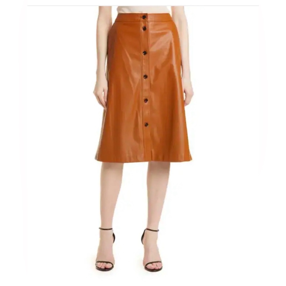 $258 BOSS Valelu Faux Leather Skirt sz 14